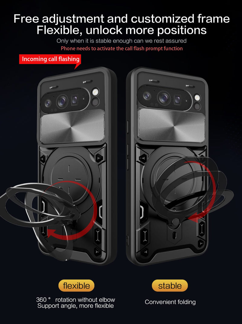 Google Pixel 10 Pro XL Ring Kickstand Case w/ Camera Cover [Navy]