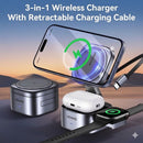 Portable 3-in-1 Magnetic Wireless Charger Charging Stand 6