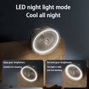 Portable Mini Desk Fan with LED Light Ring USB Rechargeable