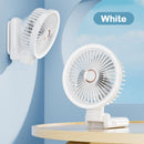Portable Mini Desk Fan with LED Light Ring USB Rechargeable