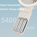 Portable Mini Desk Fan with LED Light Ring USB Rechargeable