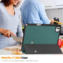 Premium Quality Tri-fold PU Leather Case with Pencil Holder