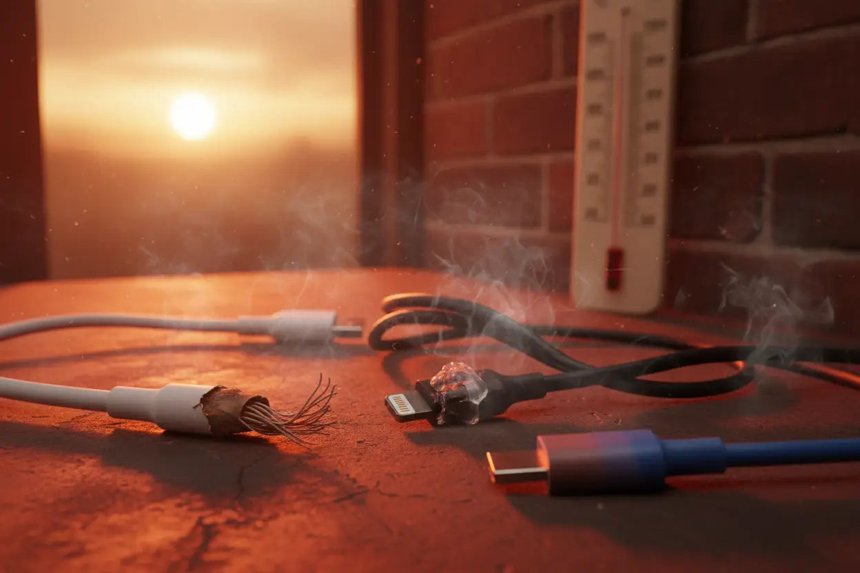 mobile phone cables exposure to heat