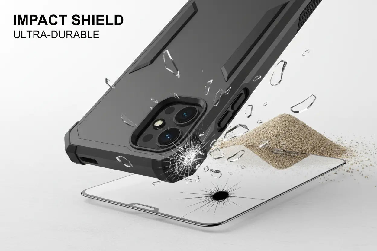 provide me an image showing phone protection from phone cases
