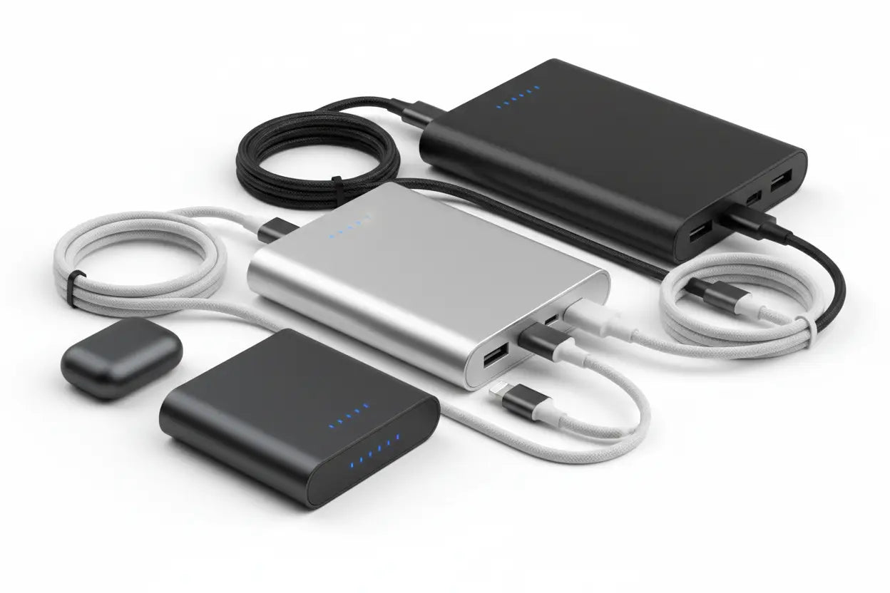 power bank with fast charging cables