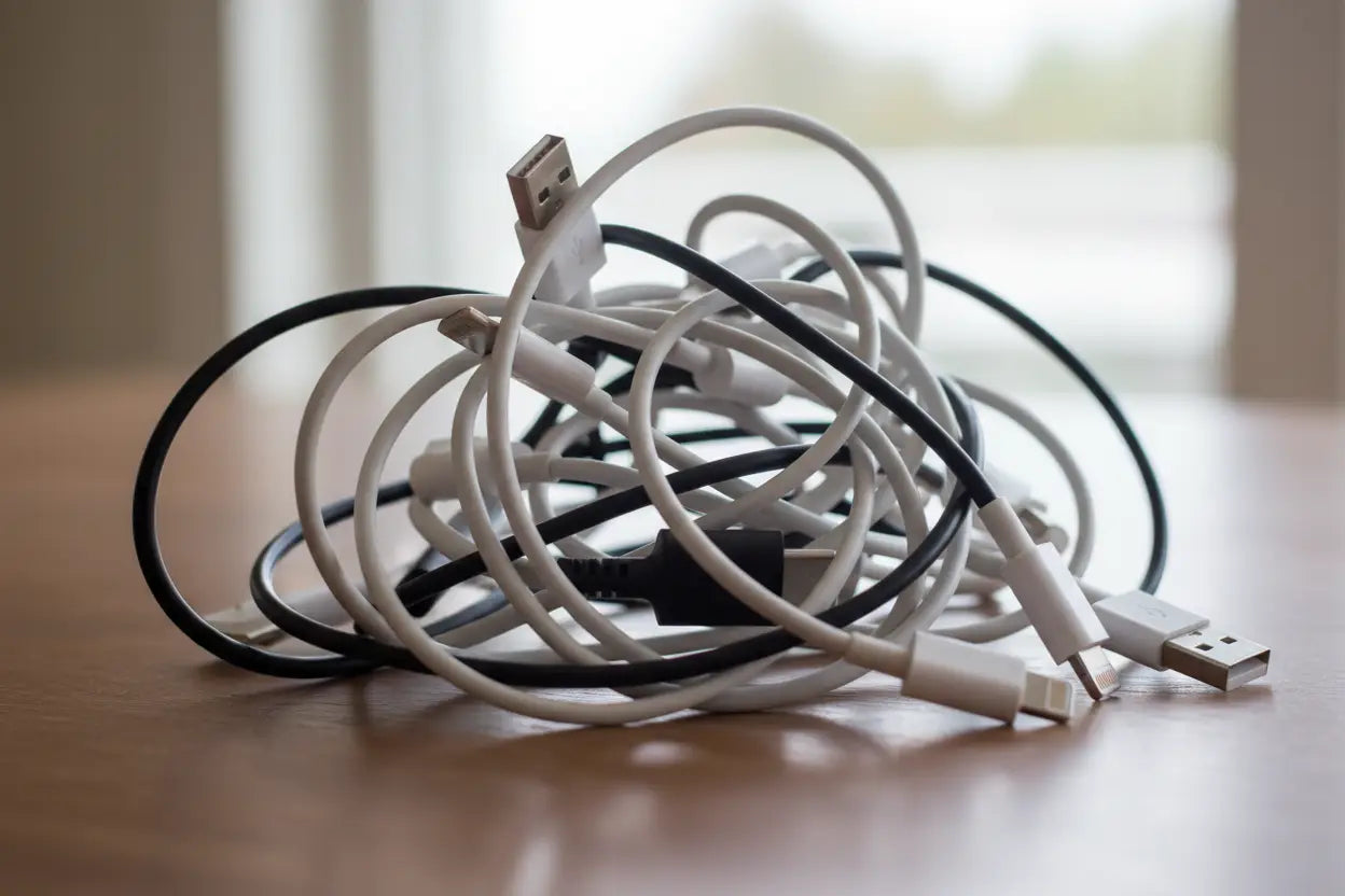 twisting and tangling of mobile phone cables