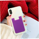 Purple Silicone Card Holder Pocket Case Wallet Pouch