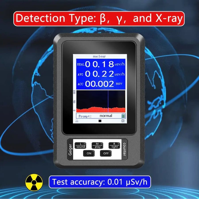Radiation Detector Geiger Counter Real time Mean Cumulative