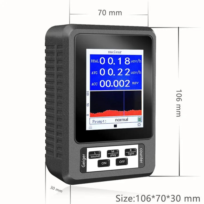 Radiation Detector Geiger Counter Real time Mean Cumulative