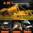 Rechargeable 10m LED String Lights for Camping Patio & Home
