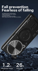 Xiaomi Redmi Note 14 Pro Plus 5G Ring Kickstand Case w/ Camera Cover [Navy]