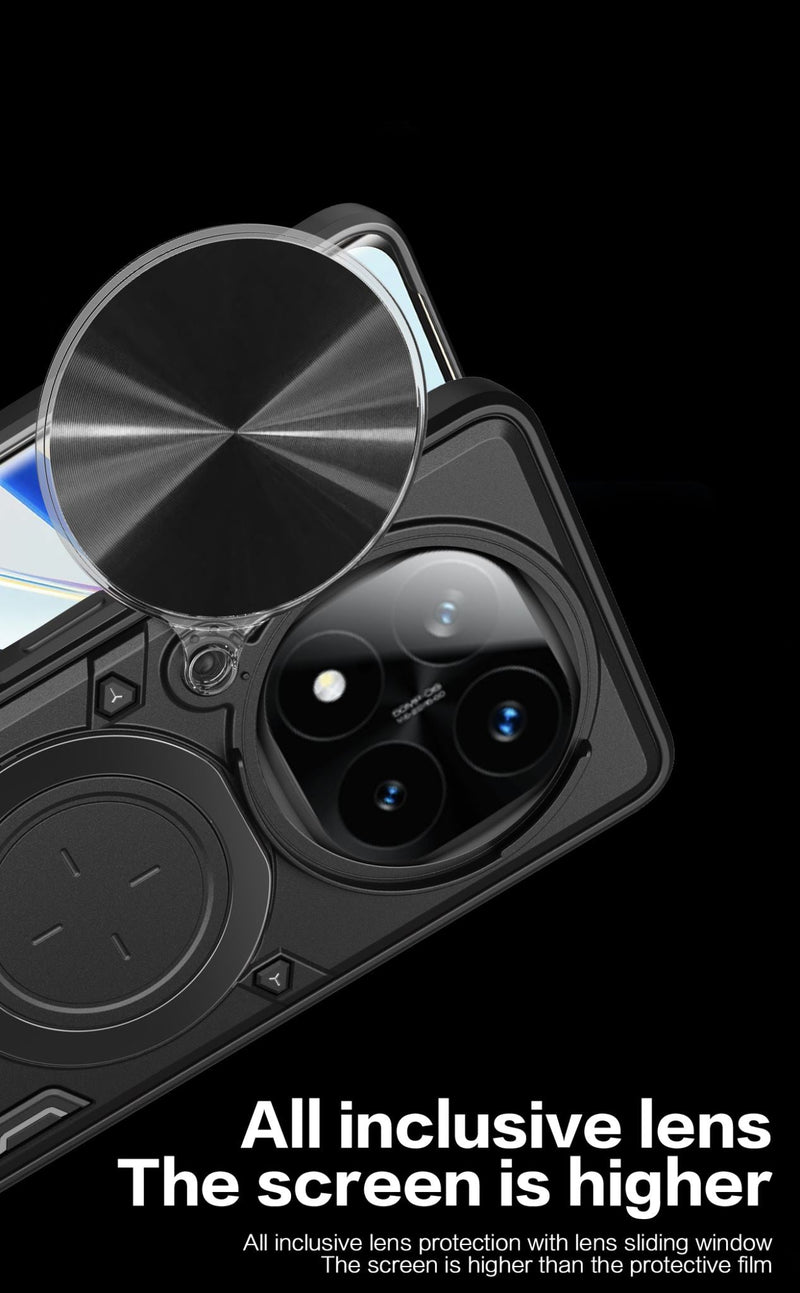 Xiaomi Redmi Note 14 Pro Plus 5G Ring Kickstand Case w/ Camera Cover [Purple]