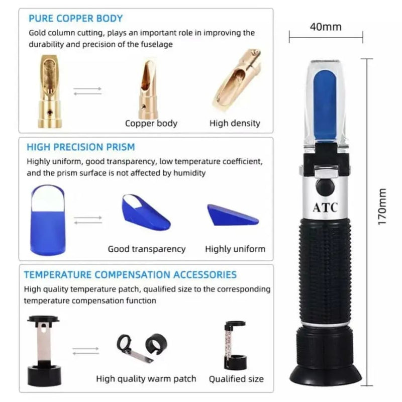 Refractometer Sugar (Dual Scale: Brix 32% & 1.000 1.120