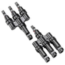 1 Pair MC4 3 to 1 T-Branch M/F Connectors for Solar Panel Cable Combiner IP67 PV