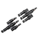 1 Pair MC4 3 to 1 T-Branch M/F Connectors for Solar Panel Cable Combiner IP67 PV