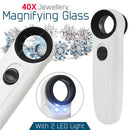 40X Magnifier Glass Jeweler Eye with 2 LED Lights