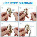 Silver 140dB Personal Alarm Keychain Safety LED Torch Light