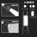 COB LED Mini Flashlight Torch Zoom