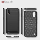 Samsung A01 Carbon Fibre TPU Case Slim Shockproof Cover