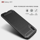 Samsung A01 Carbon Fibre TPU Case Slim Shockproof Cover Red