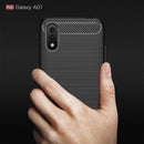 Samsung A01 Carbon Fibre TPU Case Slim Shockproof Cover Red