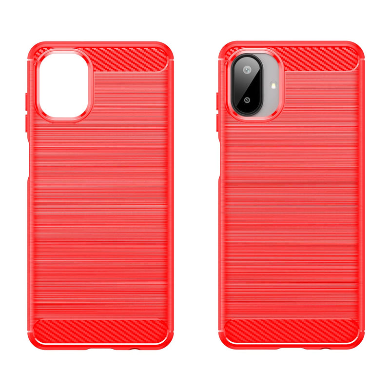 Samsung Galaxy A07 Carbon Fibre Brushed Case [Red]