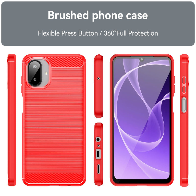 Samsung Galaxy A07 Carbon Fibre Brushed Case [Red]