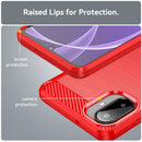 Samsung A07 Carbon Fibre TPU Case Slim Shockproof Cover Red