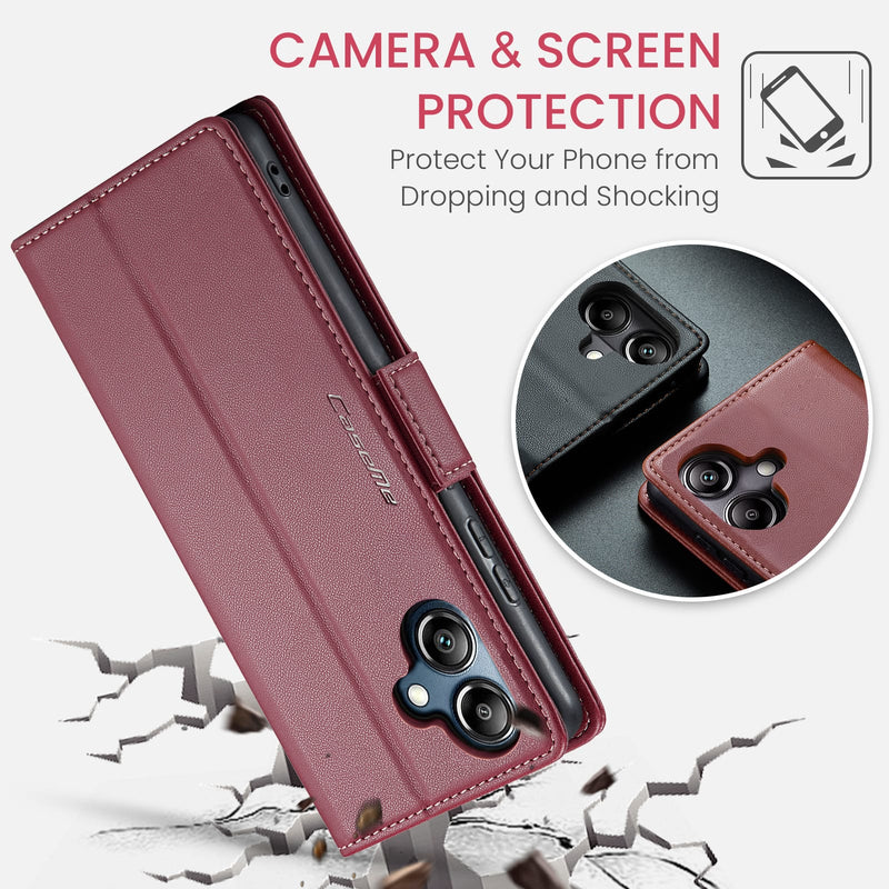 Samsung Galaxy A07 CaseMe Retro Wallet Case [Maroon]