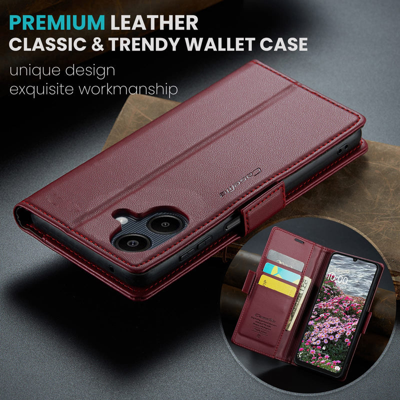 Samsung Galaxy A07 CaseMe Retro Wallet Case [Maroon]