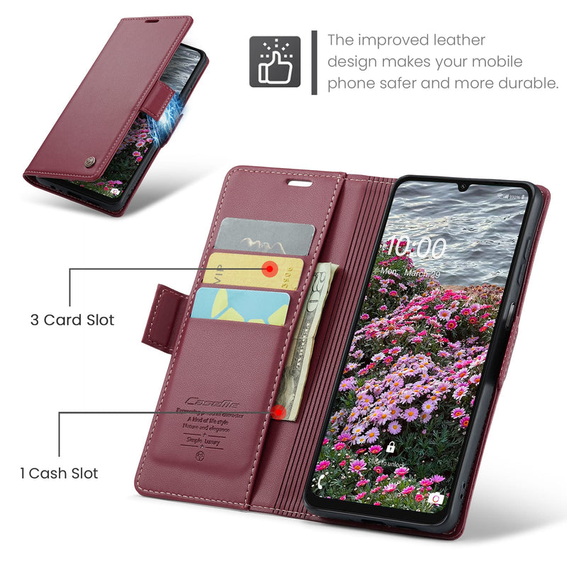 Samsung Galaxy A07 CaseMe Retro Wallet Case [Maroon]