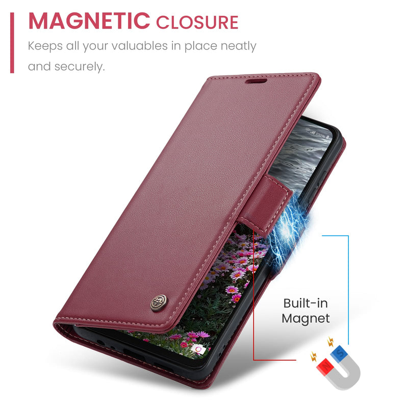 Samsung Galaxy A07 CaseMe Retro Wallet Case [Maroon]