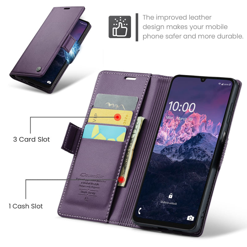 Samsung Galaxy A07 CaseMe Retro Wallet Case [Purple]