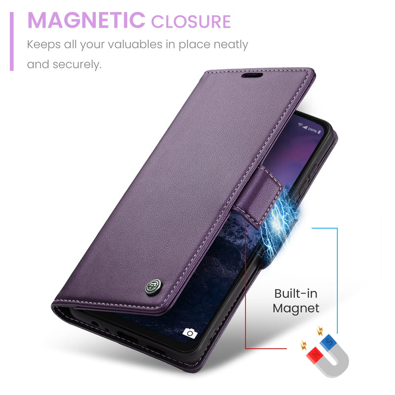 Samsung Galaxy A07 CaseMe Retro Wallet Case [Purple]