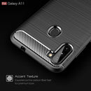 Samsung A11 Carbon Fibre TPU Case Slim Shockproof Cover