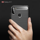 Samsung A11 Carbon Fibre TPU Case Slim Shockproof Cover
