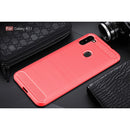 Samsung A11 Carbon Fibre TPU Case Slim Shockproof Cover Red