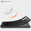 Samsung A12 Carbon Fibre TPU Case Slim Shockproof Cover
