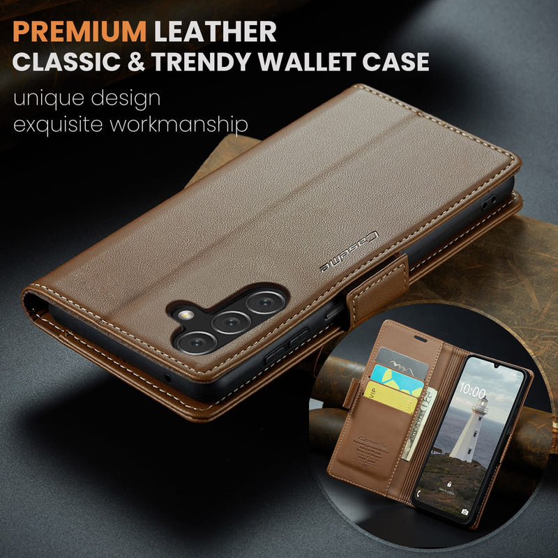 Samsung Galaxy A17 5G CaseMe Retro Wallet Case [Brown]
