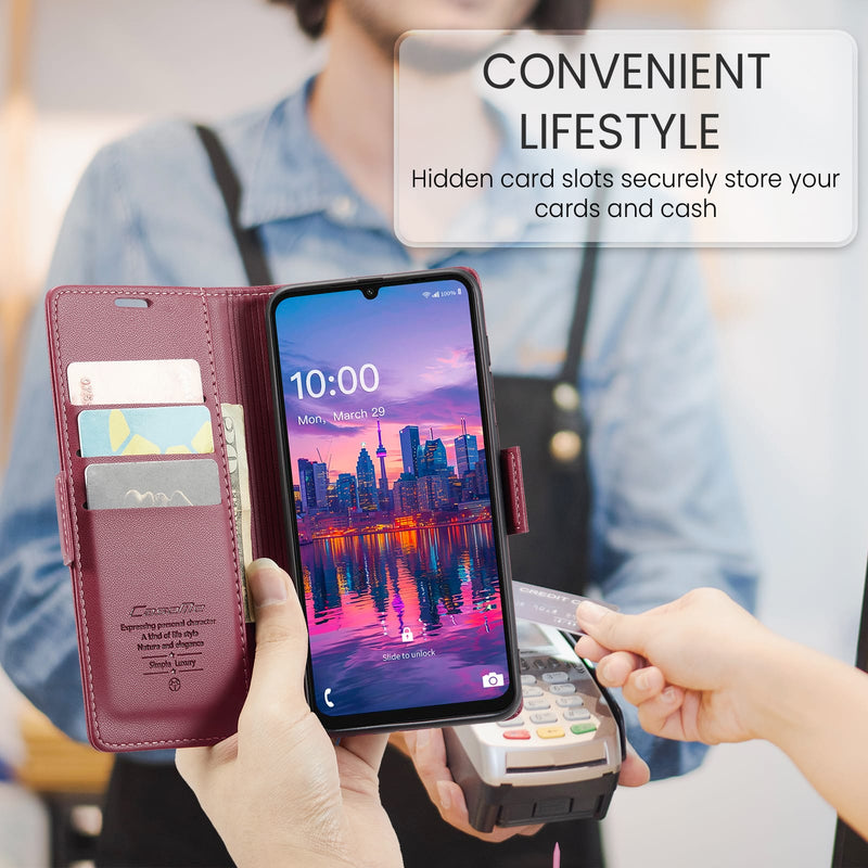 Samsung Galaxy A17 5G CaseMe Retro Wallet Case [Maroon]