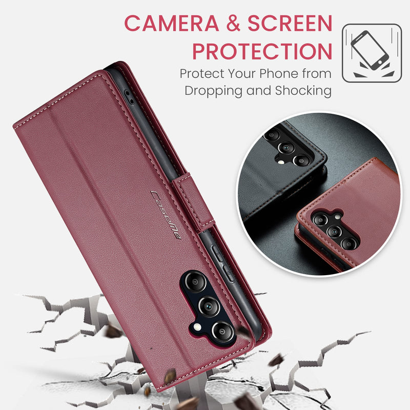 Samsung Galaxy A17 5G CaseMe Retro Wallet Case [Maroon]