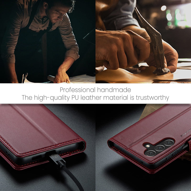 Samsung Galaxy A17 5G CaseMe Retro Wallet Case [Maroon]