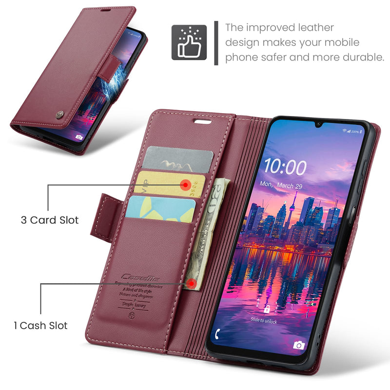 Samsung Galaxy A17 5G CaseMe Retro Wallet Case [Maroon]
