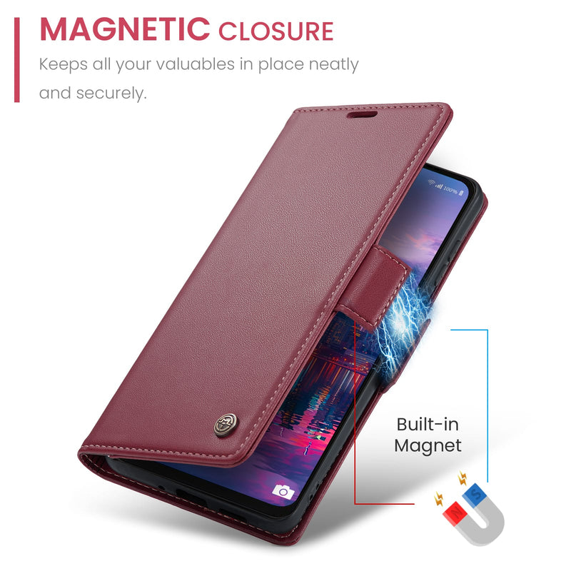 Samsung Galaxy A17 5G CaseMe Retro Wallet Case [Maroon]