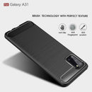 Samsung A31 Carbon Fibre TPU Case Slim Shockproof Cover