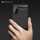 Samsung A31 Carbon Fibre TPU Case Slim Shockproof Cover