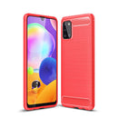Samsung A31 Carbon Fibre TPU Case Slim Shockproof Cover Red