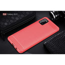 Samsung A31 Carbon Fibre TPU Case Slim Shockproof Cover Red