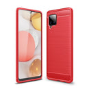 Samsung A42 Carbon Fibre TPU Case Slim Shockproof Cover Red