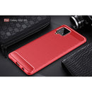Samsung A42 Carbon Fibre TPU Case Slim Shockproof Cover Red
